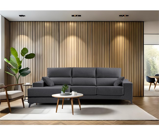 Chaise longue S con arcón NOELIA Antracita