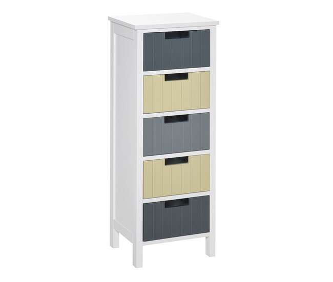 Cómodo de Madera MDF HOMCOM, hogar - muebles de dormitorio 35 Multicolor