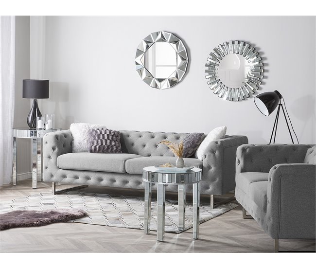 Beliani Sofá de 3 plazas Poliéster VISSLAND Beige