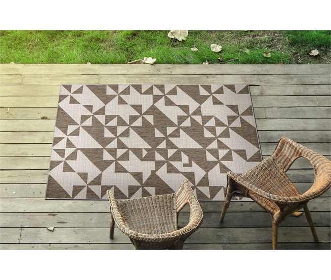 Alfombra de cuerda sisal FLOORLUX 20489 Triángulo 80x150 Beige