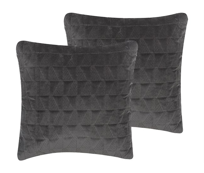 Beliani Cojín decorativo LALAM Gris Oscuro