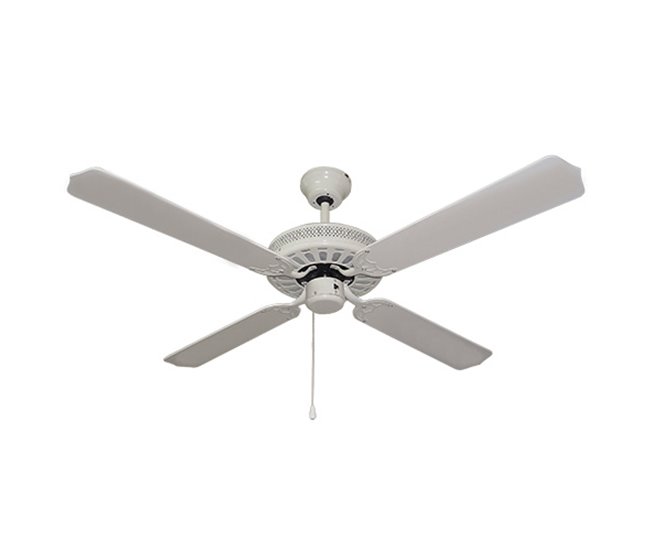 Ventilador de techo VINTAGE marca KYMPO 4 aspas 127cm Blanco