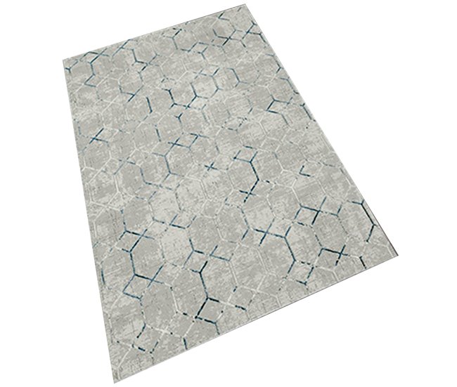 Alfombra De 160 X 230Cm 230x160 Gris Azul