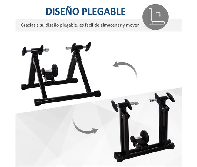Rodillo Entrenamiento Bicicleta Acero HOMCOM Negro