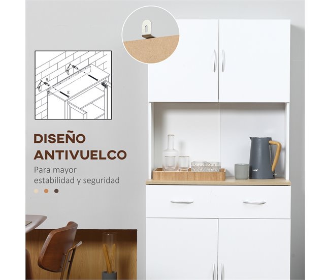 Alacena de Cocina HOMCOM 835-538 Blanco