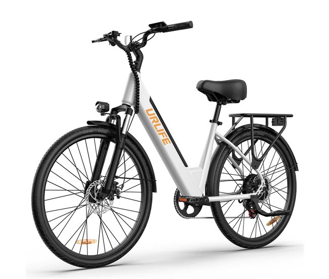 Bicicleta Eléctrica URLIFE E26 - Neumáticos 26 Frenos de Disco Blanco