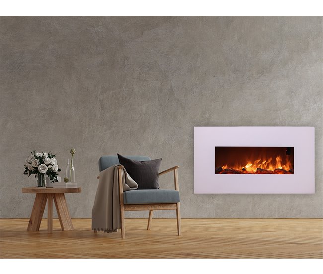 Chimenea eléctrica mural SINED CAMINETTO MONTE BIANCO Blanco