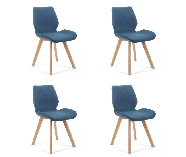 4x silla tapizada SJ.0159 Azul Marino
