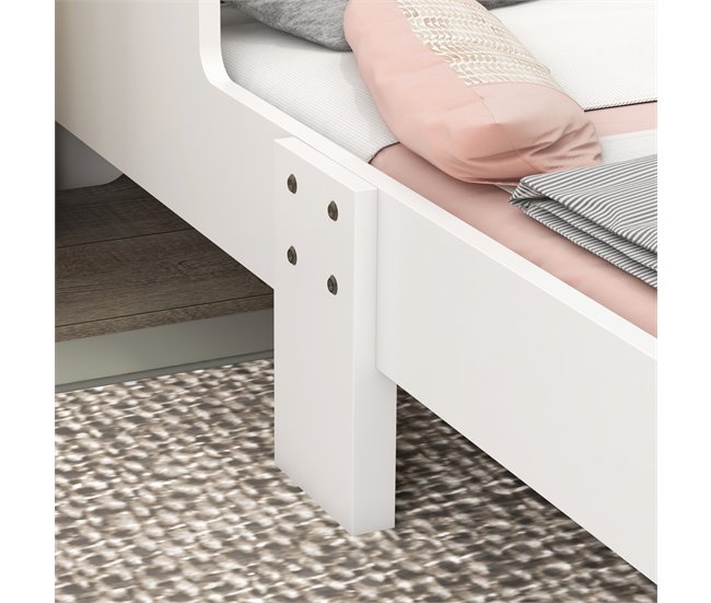 Cama para Niños MDF, Tablero Multicapa ZONEKIZ Blanco