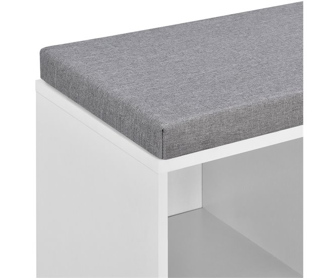 Banco zapatero Leonidas con 10 estantes Aglomerado 103 Blanco/ Gris