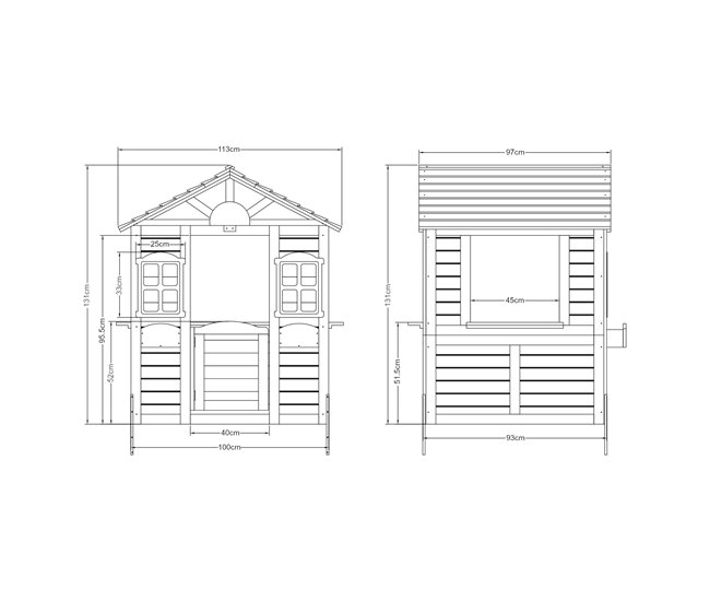 Casita infantil Acciano madera de abeto [casa.pro] Natural