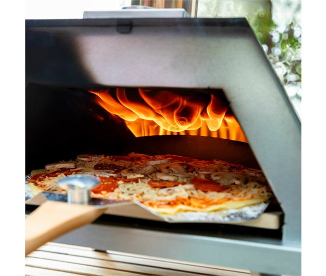 Horno para Pizza de Pellets con Accesorios Negro
