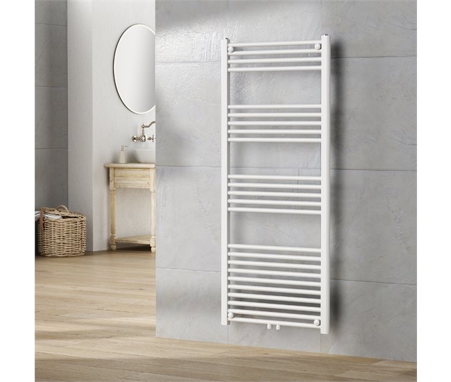 Radiador toallero mural Voss 655 W 24 tubos acero Blanco