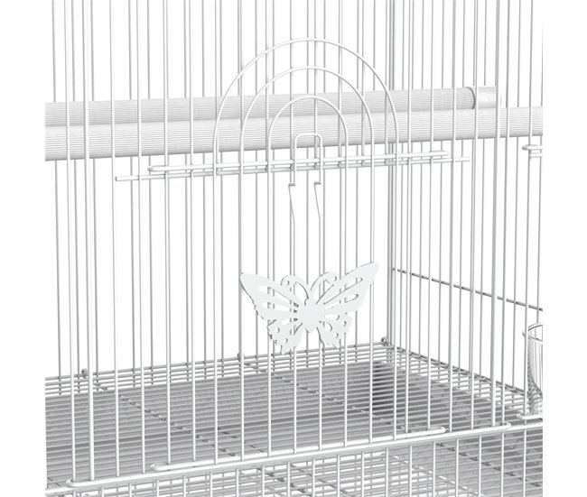 Jaula para Pájaros Metal, PP PawHut Blanco