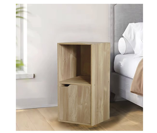 Acomoda Textil - Mesita de Noche de Madera. ( 1 Unidad) Natural