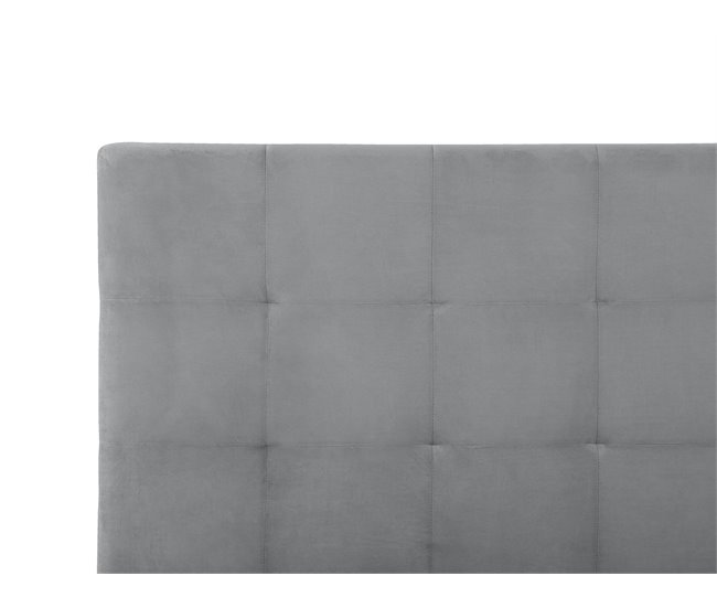 Beliani Cama con almacenaje Terciopelo LORIENT 177x216 Gris Claro