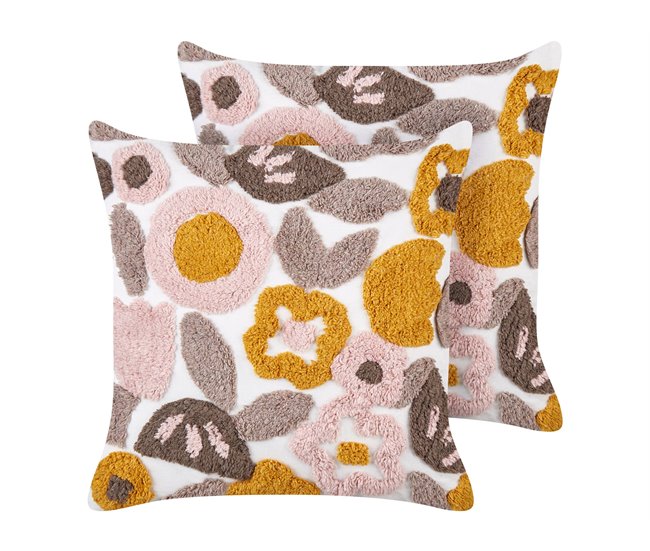 Beliani Cojín decorativo KANDIARO Multicolor