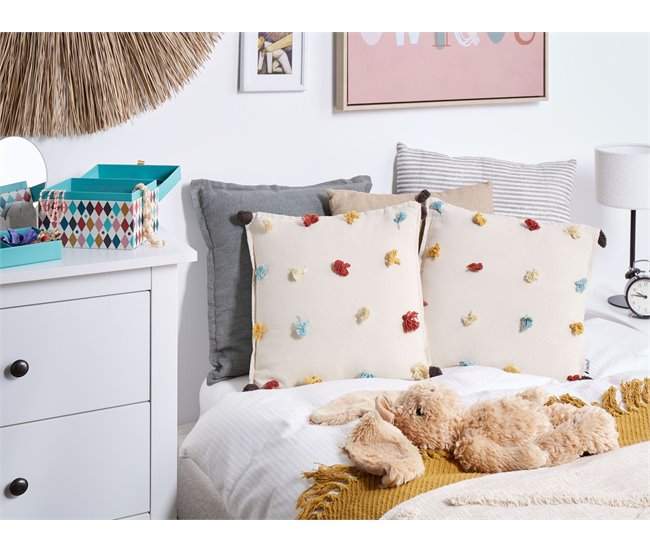 Beliani Cojín decorativo FUSSEL Beige