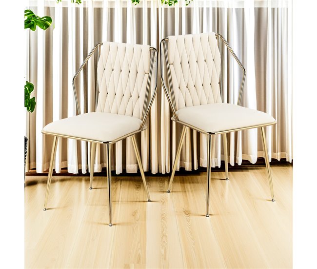 2 piezas, silla de comedor, silla de cocina, silla de salón Crema
