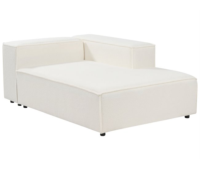 Beliani Sofá esquinero con reposapiés Bouclé ARDAL Crema