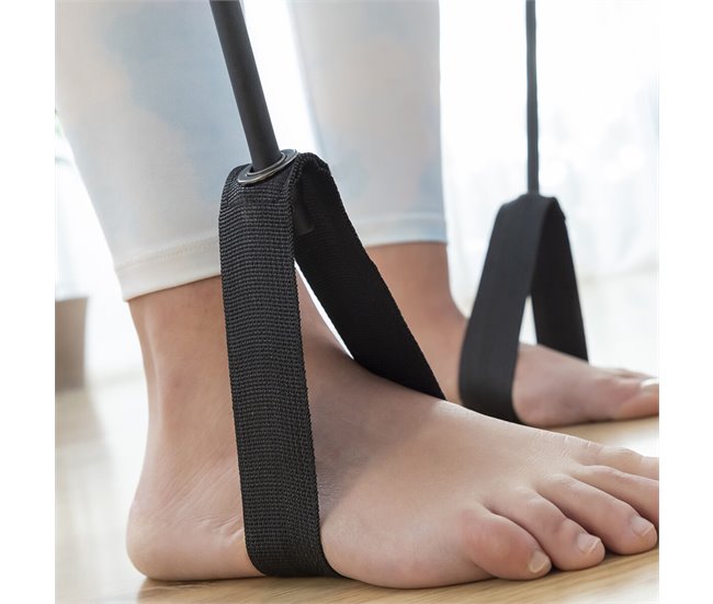 Barra de Fitness con Bandas Elásticas y Guía de Ejercicios Negro