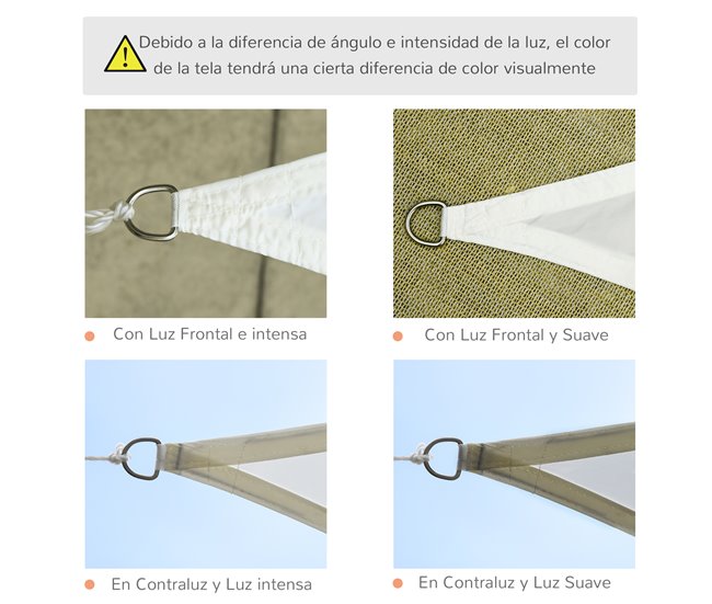Toldo Vela Triangular Poliéster Outsunny 600x600 Beige