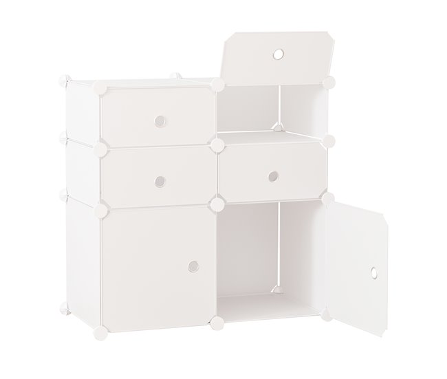 Armario Modular Plástico PP HOMCOM, hogar - muebles de recibidor 75 Blanco
