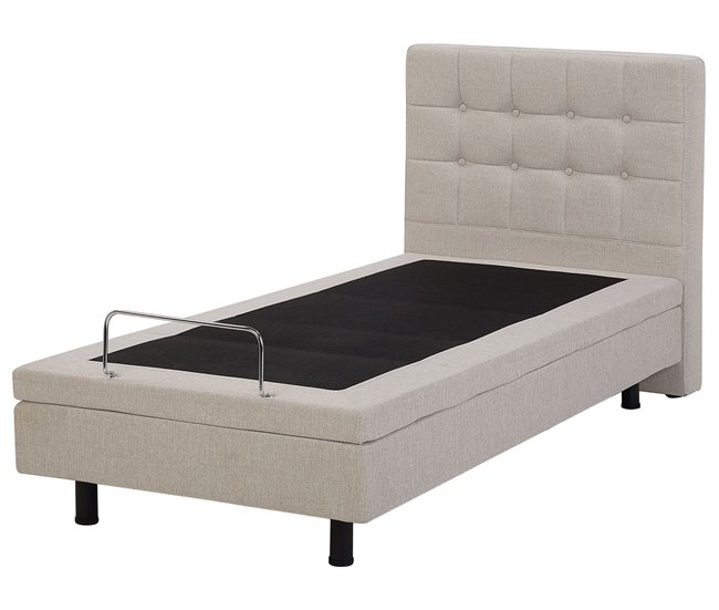 Beliani Cama ajustable Poliéster DUKE 92x216 Beige