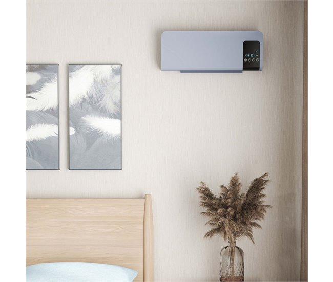 Calentador Eléctrico Pared ABS HOMCOM, hogar - climatización Gris