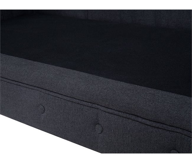 Beliani Sofá de 3 plazas Poliéster CHESTERFIELD Grafito