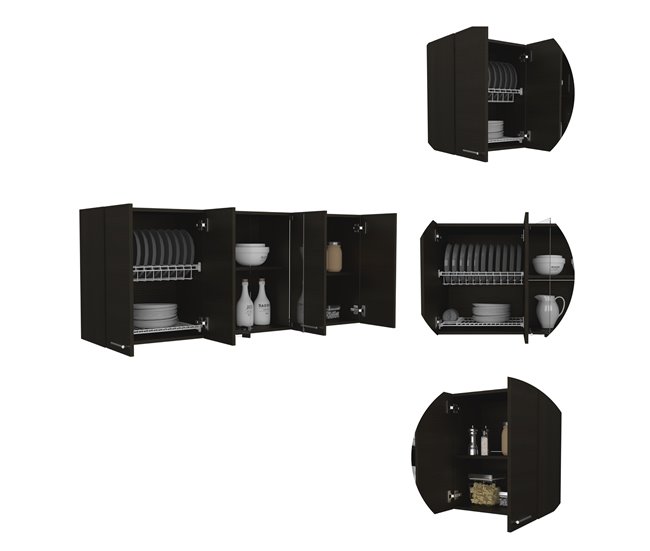 Mueble de Pared Cocina con Cristal 150 Blanco