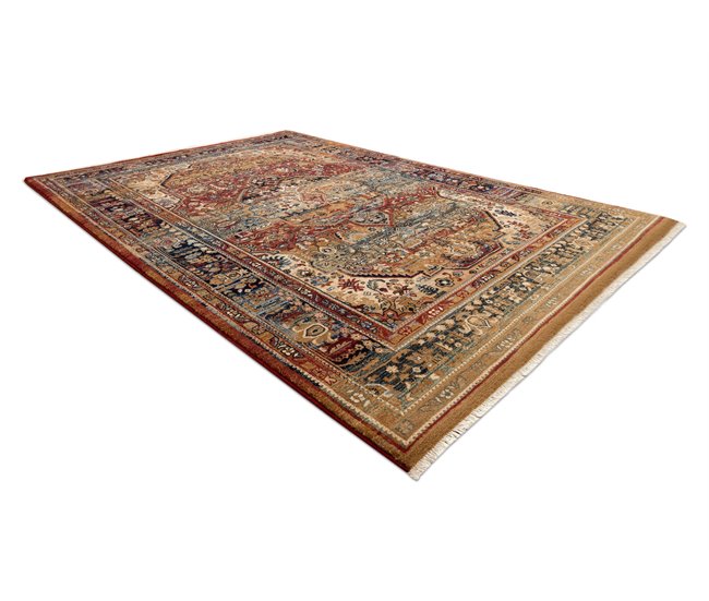 Alfombra KESHAN franjas Ornamento oriental 7518/53528 200x290 Marron