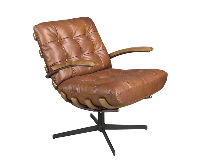 ANGEL CERDA Sillón giratorio piel Marron