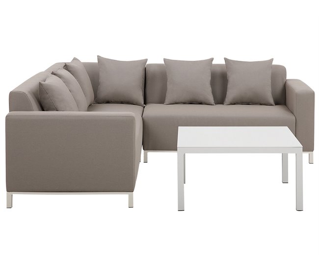 Beliani Conjunto de jardín BELIZE Gris Oscuro