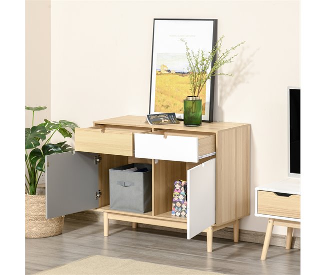 Aparador Auxiliar MDF HOMCOM, hogar - muebles de comedor 100 Multicolor
