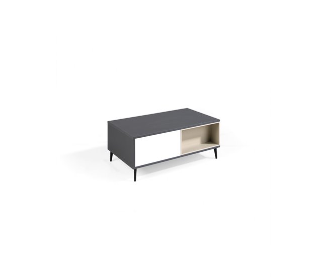 Mesa de centro elevable LEA Patas metálicas Blanco