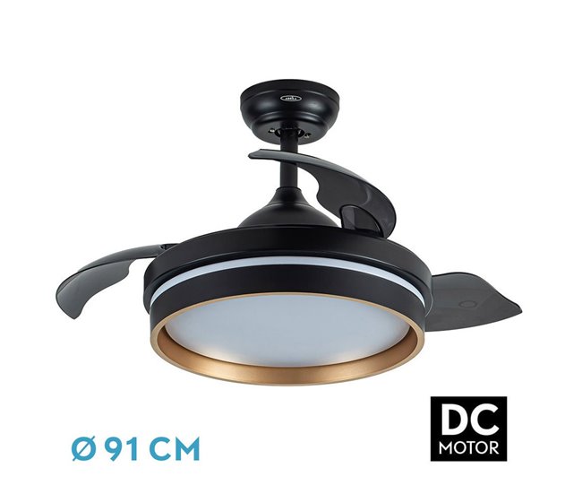 Ventilador De Techo Metal Serie Nalon Negro