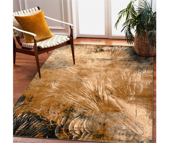 Alfombra de lana OMEGA Abu Abstracción 200x300 Marron