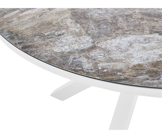 Beliani Conjunto de comedor MALETTO/COSOLETO Blanco/ Gris