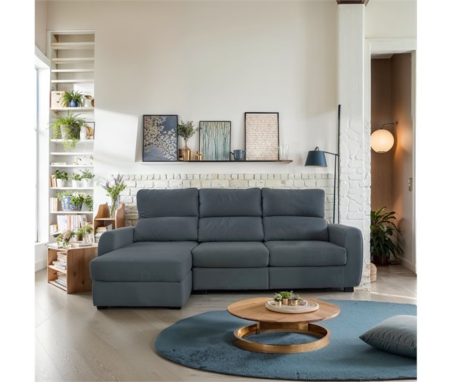 Chaise longue convertible en cama tela APRIL Gris