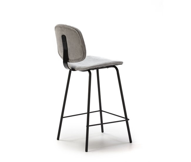 Taburete Alto DECO. Fijo. Pana Gris