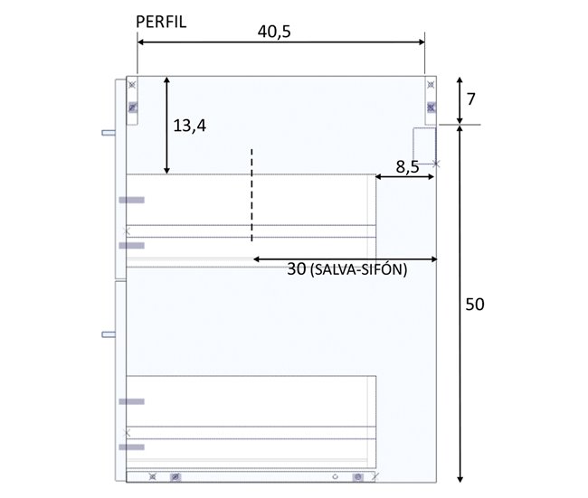 Mueble baño suspendido Alan 2 cajones, espejo y lavabo, Alaska Madera