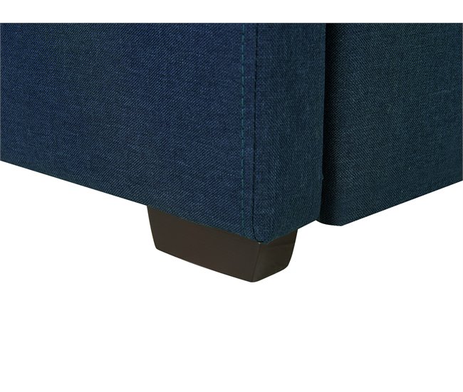 Beliani Cama con somier Poliéster MARMANDE 86x214 Azul Marino