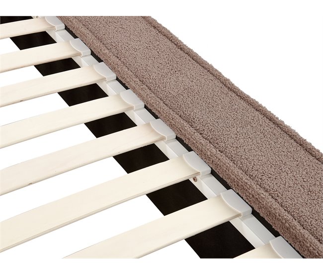 Beliani Cama con somier Bouclé LINARDS 210x242 Blanco