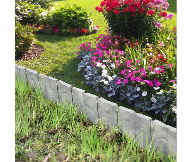 [casa.pro] Empalizada para jardines - set de 10 unidades Gris