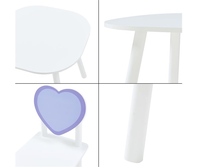 Conjunto infantil de mesa y 2 sillas Siljan Blanco