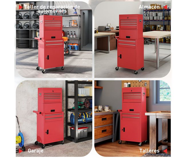 Carro de Herramientas Acero HOMCOM 60 Negro