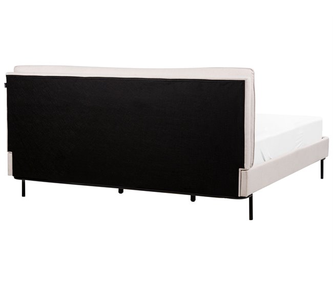 Beliani Cama con somier Poliéster CORIO 193x219 Crema