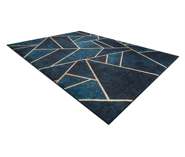 Alfombra lavable ANDRE 1173 mosaico Geométrico 80x150 Azul