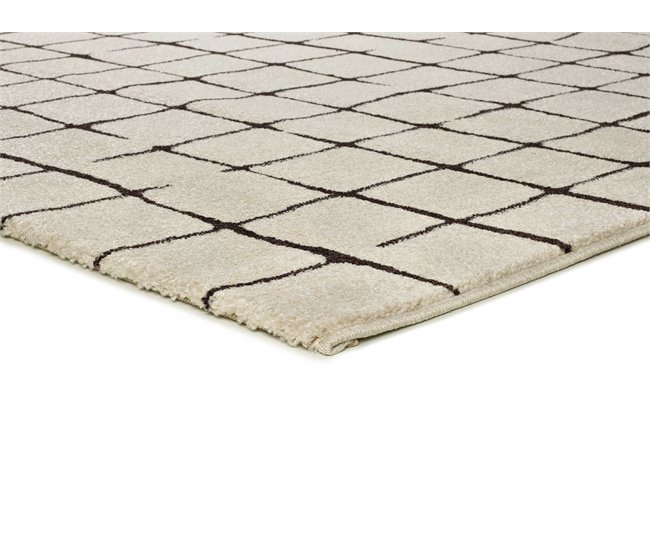 Alfombra abstracta en blanco y negro RETRO - ATTICGO 160x230 Blanco